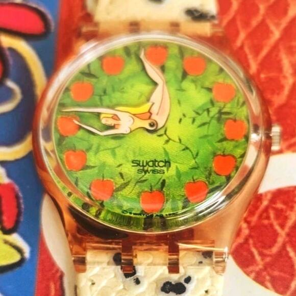 Swatch watch FIRST GP108 1994 Standard Gents Designed by Nuala Goodman NOS - Picture 10 of 13